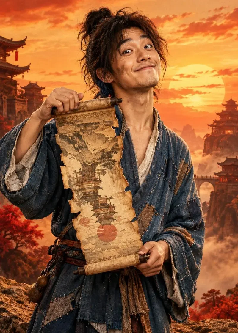 《谁让这个文盲修仙的第五季》短剧封面海报，逆袭爽剧题材，共96集
